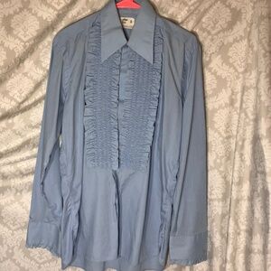 “After Six” Tuxedo Shirt - light blue - Large